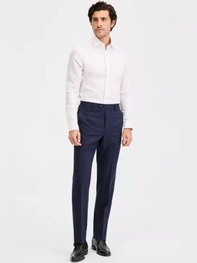 Michael Kors Classic Fit Navy Pinstripe Trousers Flat Front Pants Waist size 34